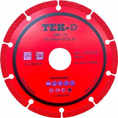 Řezný kotouč Tek-D VBS-115 115x22,2 mm