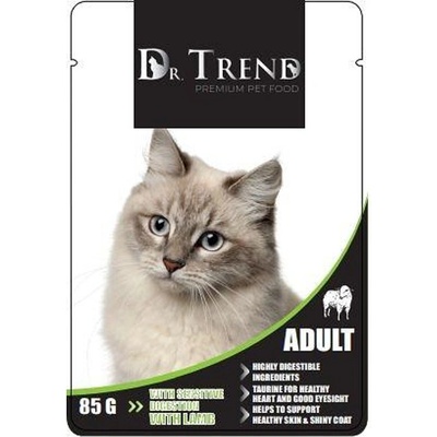 Dr. Trend Adult Sensitive Digestion - пауч за котки с агне за чувствителен стомах 85 г