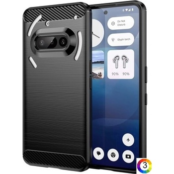 Nothing Phone (3a) Удароустойчив Carbon Fiber Калъф и Протектор