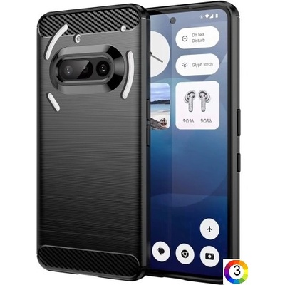 Nothing Phone (3a) Удароустойчив Carbon Fiber Калъф и Протектор