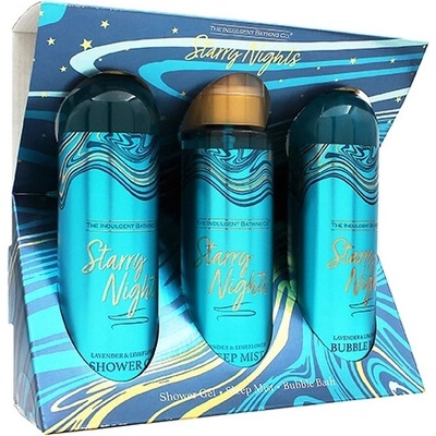 The Indulgent Bathing Co. Starry Nights sprchový gel 240 ml + pěna do koupele 240 ml + spánková mlha 200 ml dárková sada