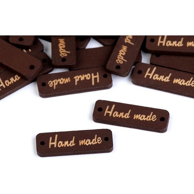 Prima-obchod Dřevěná cedulka / ozdoba Handmade 10x30 mm, barva 3 hnědá tmavá