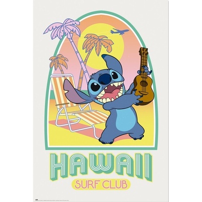 Plagát, Obraz - Stitch - Hawaii Club Surf, 61 × 91.5 cm