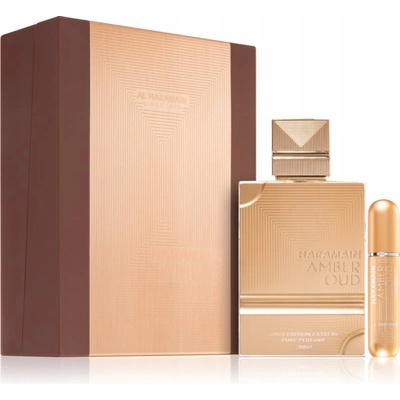 Al Haramain balzamber Oud Gold Edition Extreme EDP 100 ml + balzamber Oud Gold Edition Extreme plniteľný rozprašovač parfémov darčeková sada