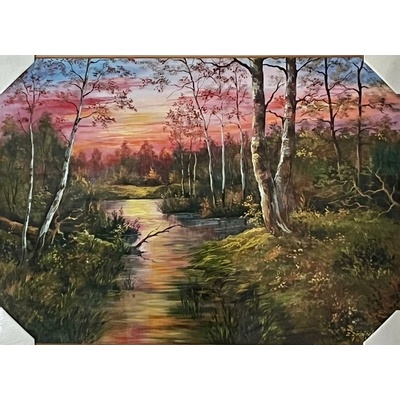 Bondecor Obraz "Soutok řek" - tisk na papír na MDF desku, 70 x 50cm