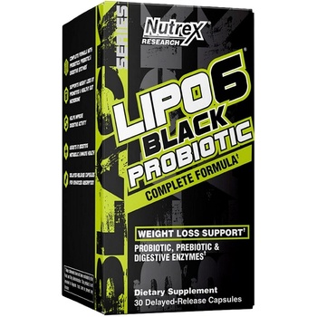 Nutrex Lipo 6 Black Probiotic, 30 Delayed Release Capsules