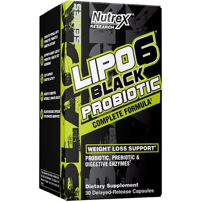 Nutrex Lipo 6 Black Probiotic, 30 Delayed Release Capsules