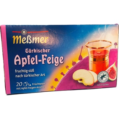 Meßmer Türkischer Apfel Feige sladký ovocný čaj na turecký způsob s příchutí jablek a fíků 20 x 2,5 g
