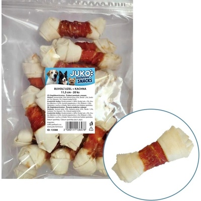JUKO Snacks Uzol byvolie s kačacím mäsom 11,5 cm 20 ks