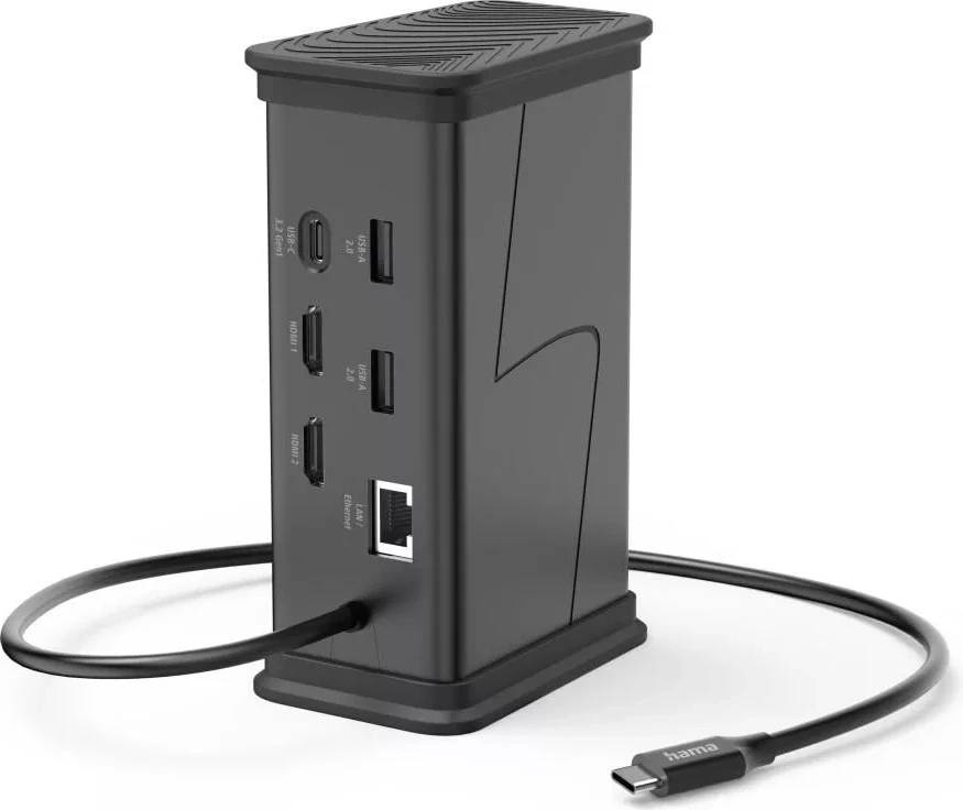 Hama Докинг станция USB-C "Connect2Office Black", 9 порта, 2x HDMI, USB-A, USB-C, LAN (HAMA-200150)