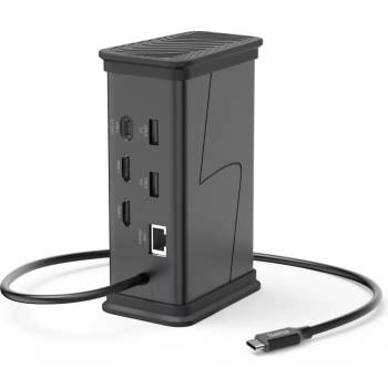 Hama Докинг станция USB-C "Connect2Office Black", 9 порта, 2x HDMI, USB-A, USB-C, LAN (HAMA-200150)
