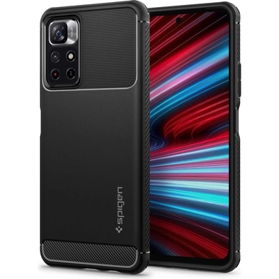 Spigen Гръб Spigen Rugged Armor за Xiaomi Redmi Note 11T 5G/Note 11s 5G / Poco M4 Pro 5G - Черен