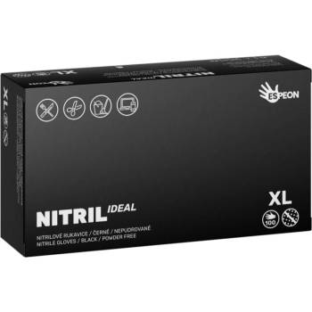 Espeon Gloves Nitril Ideal Black нитрилни ръкавици без пудра размер XL 100 бр