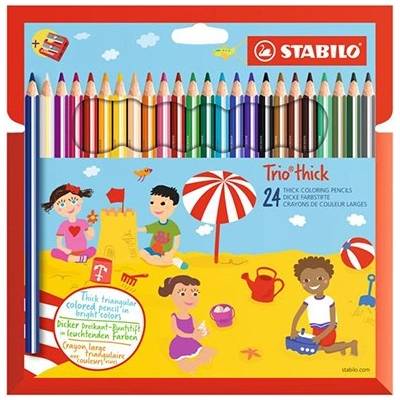STABILO Trio 24бр. комплект цветни моливи + острилка 203/2-24 (203/2-24)