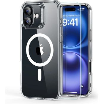 ESR Хибриден кейс с MagSafe и закалено стъкло за iPhone 16 от ESR Classic Hybrid Halolock - Прозрачни (4894240242964)