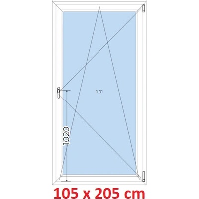 Soft Plastové okno 105x205 cm otevíravé a sklopné Mahagon