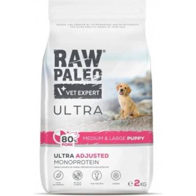 VetExpert Raw Paleo Ultra Pork Puppy Medium Large - висококачествена монопротеинова храна за подрастващи кучета от средни и големи породи със свинско месо, без зърнo и грах, 10 кг, Vet Expert - Полша