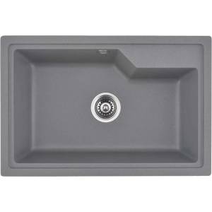 Inter Ceramic Кухненска мивка Inter Ceramic, композит, сив гранит, 68x45 см, без отцедник (8315 GRAY) Мивка за вграждане