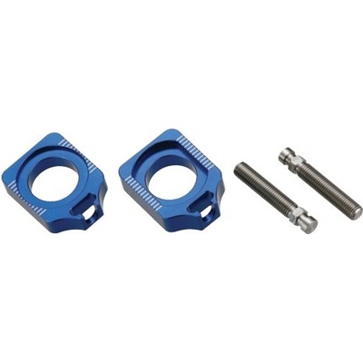 ACCEL napínák zadní osy se šroubem YAMAHA YZF 250 '12-'25 , YZF 450 '10-'25 barva modrá (komplet-2 kusy)