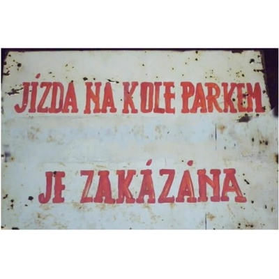 Jízda na kole parkem je zakázaná - ceduľa 30cm x 20cm Plechová tabuľa