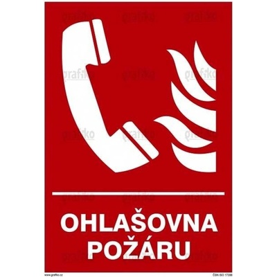Grafiko | Ohlašovna požáru - Text obrázku Ohlašovna požáru, Materiál Samolepící PVC folie, Rozměr 210x148mm