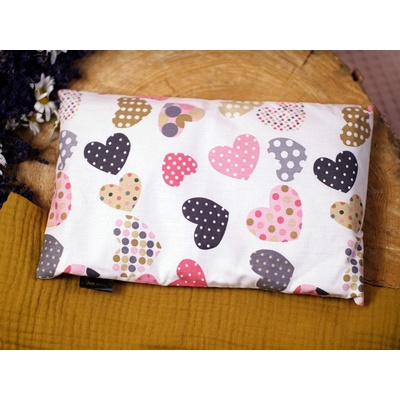 Jsem máma Nahřívací polštářek 20x30 cm srdíčka s puntíky
