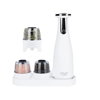 Adler Електрически мелнички Adler AD 4449W, 3 бр, 150 мл, USB, Li-Ion 1500mAh, Керамични остриета, Бял (AD4449W) (AD4449W)