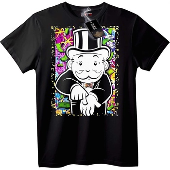 NOONEBRAND Тениска 'Монополи Човекът' - XS, Black