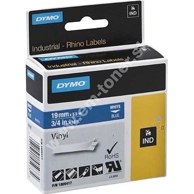 páska DYMO 1805417 PROFI D1 RHINO White On Blue Vinyl Tape (19mm)