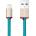 PlusUs LifeStar Handcrafted Lightning Cable - ръчно изработен сертифициран Lightning кабел за iPhone, iPad и iPod (25см. ) (светлосин-златист)