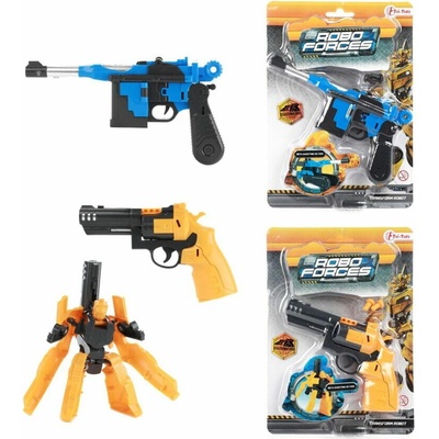 Teddies Transformer pistole robot plast 14-16cm 2 barvy na kartě