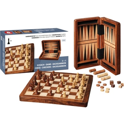 Šachy, Dáma, Backgammon 3v1 30 cm