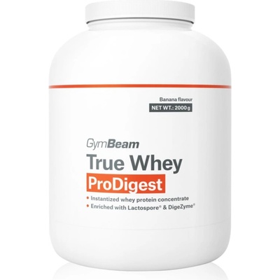 GymBeam True Whey ProDigest суроватъчен протеин с храносмилателни ензими вкус Banana 2000 гр