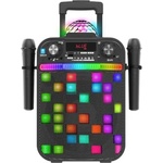 iDance Караоке Bluetooth тонколона с 2 микрофона и LED лампа, черна - iDance
