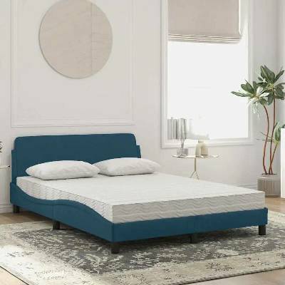 vidaXL 11461.3208395 Postel s matrací Dover modrá samet