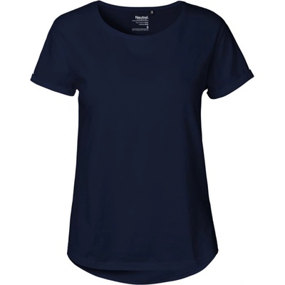 Neutral Tričko O80012 bio s ohrnutými rukávy krátký rukáv dámské COT-77801200300 Navy