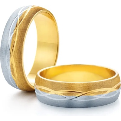 SAVICKI Сватбени халки: двуцветно злато, полукръгъл профил 5.7 мм