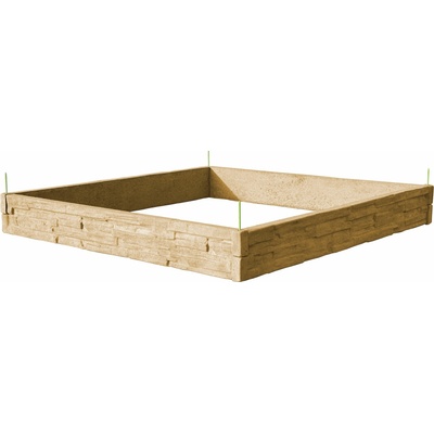 Barigadi Vyvýšený záhon betónový 200 x 200 cm výška 25 cm vzor štiepaný kameň pieskovec
