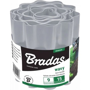 Bradas Гофриран пластмасов бордюр 10cm x 9m Светло сив (OBFLGY 0910)
