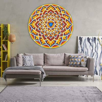SENTOP | Vyřezávaná dřevěná 3D mandala na zeď | SENTOP PR0460-A