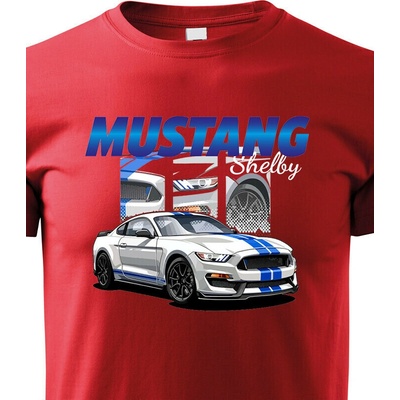 Dětské tričko Ford Mustang Shelby Červená Velikost Canvas Bezvatriko.cz 2325