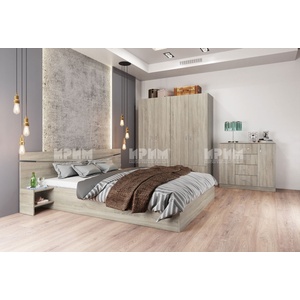 Bogdan Furniture I С ален ком лект модел 7062 за матрак 160/200, Сонома тъмна