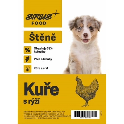 Sirius Food Super Premium štěně kuře s rýží 1,5 kg