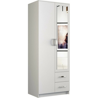 TopEshop Romana 80 x 205 x 52 cm biela so zrkadlom