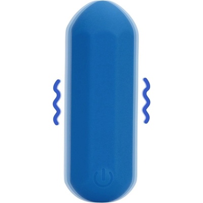 Loveline Shots Hexagonal Shaped Bullet Vibrator Jetset Blue silikonová vibrační patrona 7,5 x 2,4 cm
