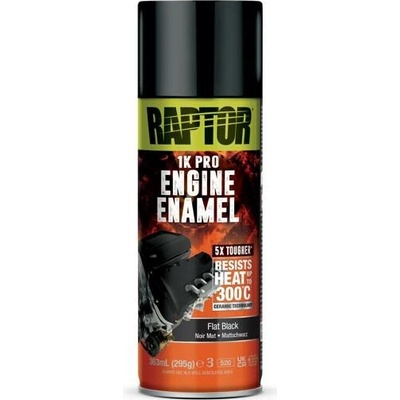 RAPTOR Engine enamel - černá matná barva na motory 363 ml