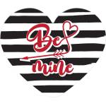  Табелка-картичка - Be mine (с форма на сърце)