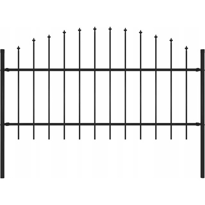 vidaXL Zahradní plot s hroty ocel (1–1,25) x 1,7 m černý