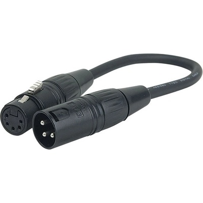DAP 3 pin XLR samec to 5 pin XLR samica 25cm