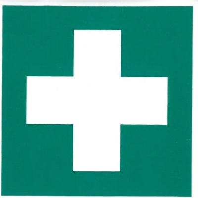 Kříž - lékárnička 80x80mm - samolepka